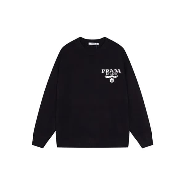프라다 남성 크루넥 블랙 스웨터 - Prada Mens Black Sweaters - pr… - 1