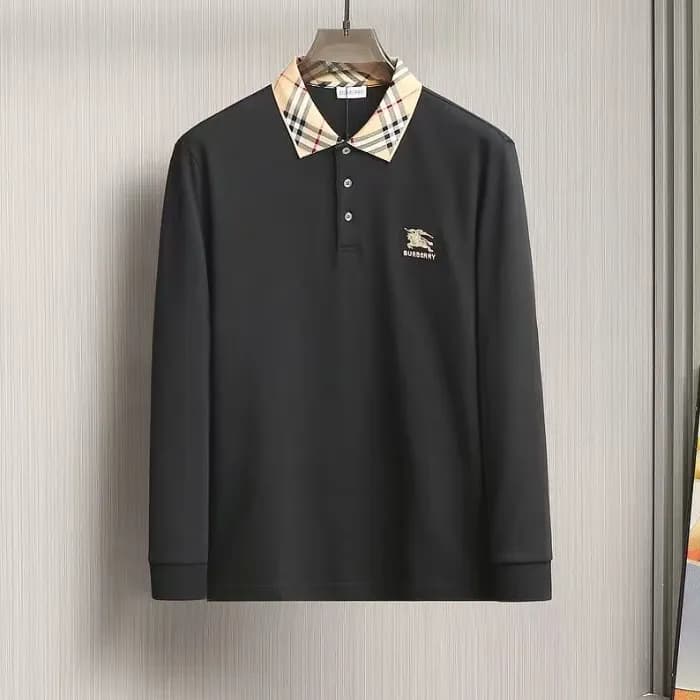 버버리 남성 폴로 블랙 맨투맨 - Burberry Mens Black Tshirts - b… - 1