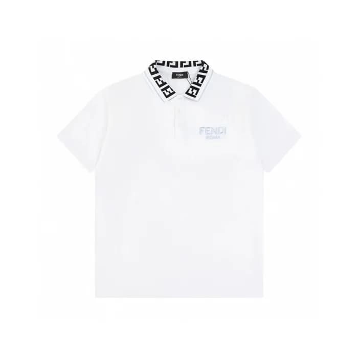 펜디 남성 화이트 티셔츠 - Fendi Mens White Tshirts - fec213x - 1