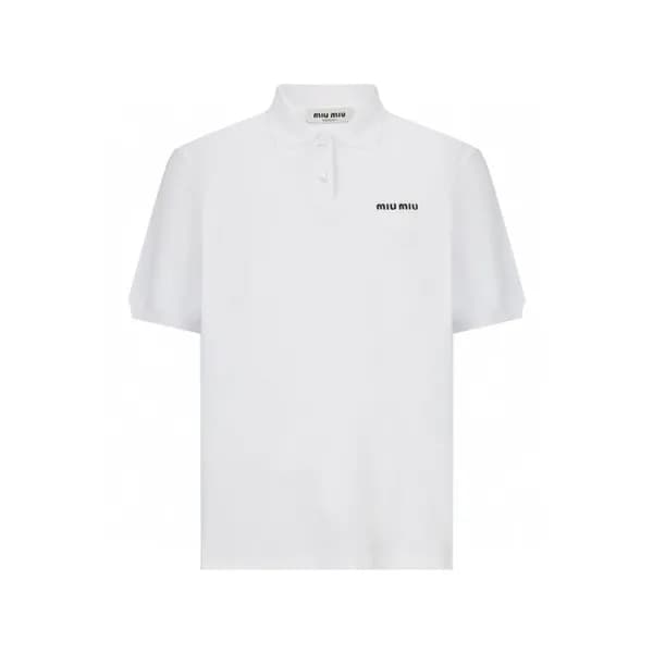 미우미우 남/녀 반팔 폴로 셔츠 - Miumiu Unisex Polo Tshirts - m… - 1