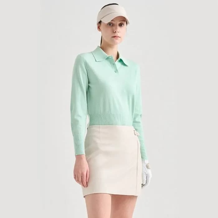 [LANVIN BLANC] 랑방블랑 여성 울 블렌드 컬러 라인 니트 탑 - gol727x - 1