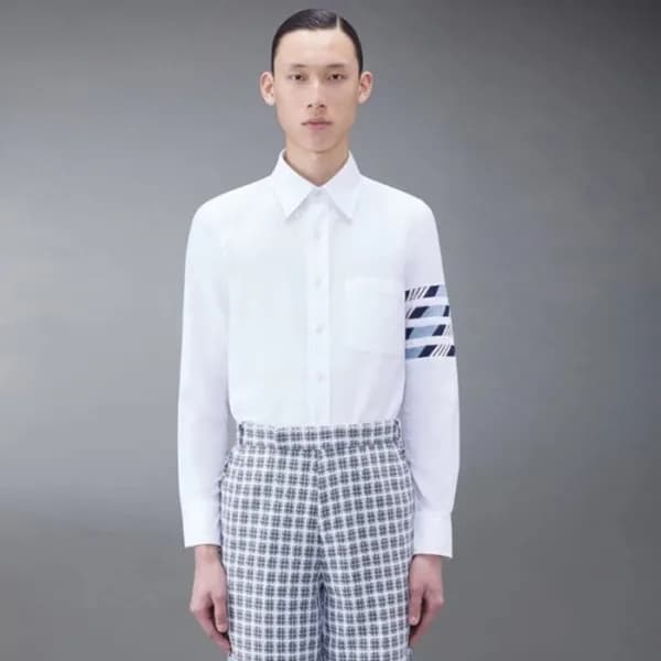 톰브라운 남성 화이트 셔츠 - Thom Browne Mens Dress Shirts - t… - 1
