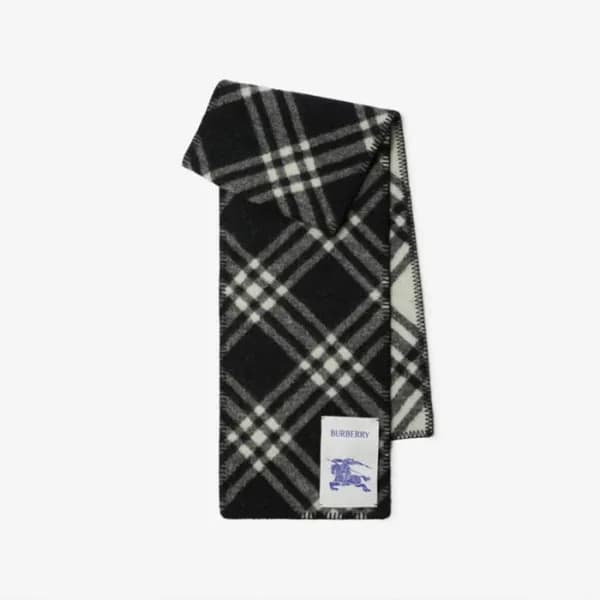 버버리 남/녀 체크 머플러 - Burberry Unisex Flanner Muffler -… - 1