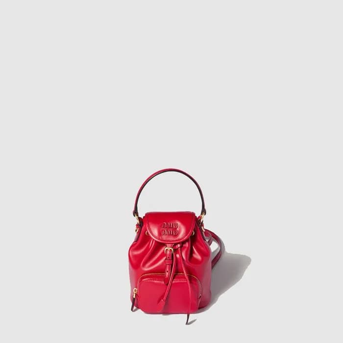 미우미우 여성 가죽 미니 백팩 - MiuMiu Womens Leather Mini Back… - 1