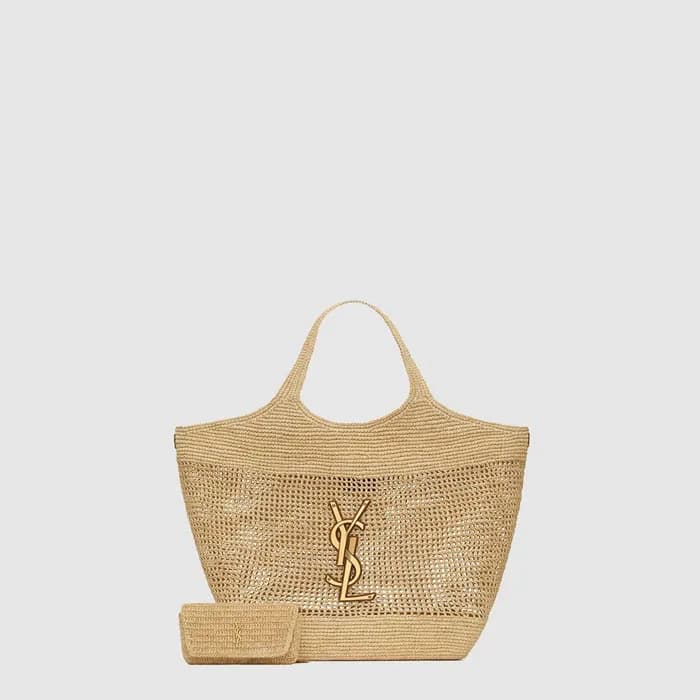 입생로랑 여성 라피아 Icare 맥시 쇼퍼백 - Saint Laurent Womens Ic… - 1