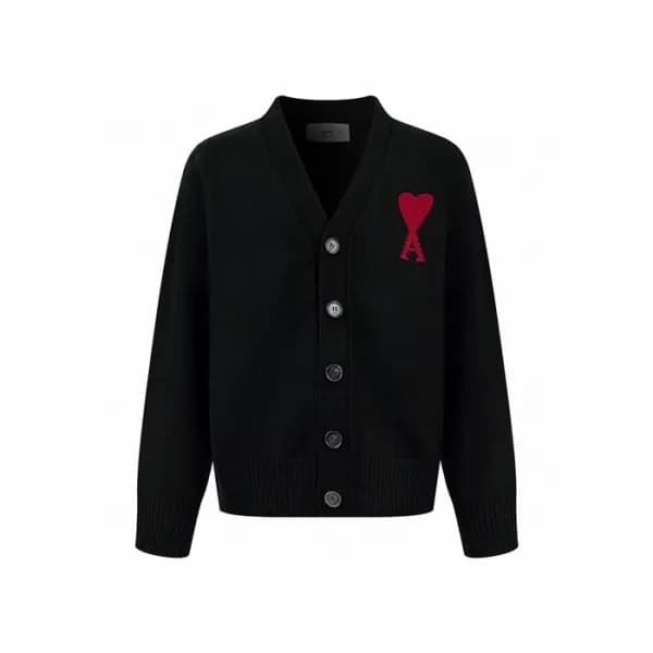 아미 남/녀 브이넥 가디건 - Ami Unisex V-neck Cardigan - amc9… - 1