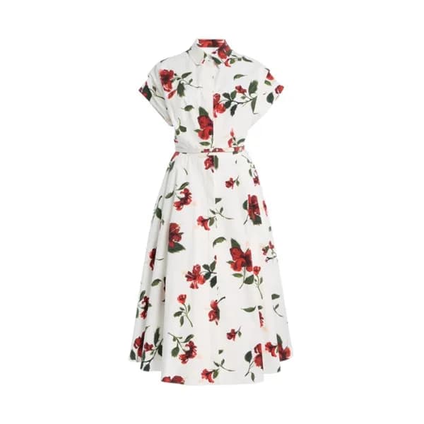 오스카 드 라 렌타 여성 히비스커스 스트레치 미디 셔츠 - Oscar De La Renta… - 1