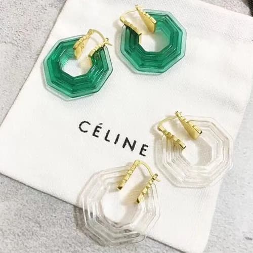 CELINE Earring - 셀린느 여성용 귀걸이 2색 (화이트,그린) - 1