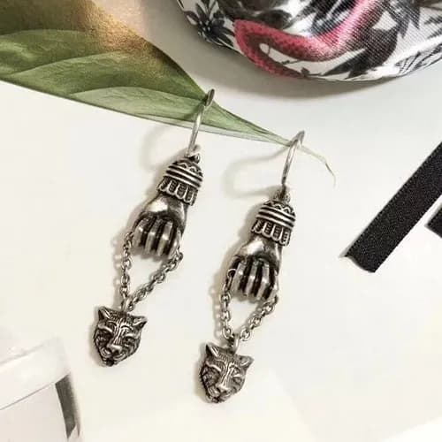 GUCCIr White Gold Earring - 구찌 여성용 18k도금 화이트 골드 … - 1