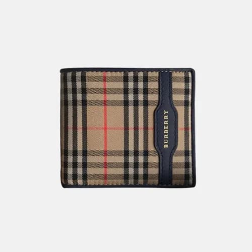 Burberry 2018 Check Leather Bifold Wallet - 버버리 체크… - 1