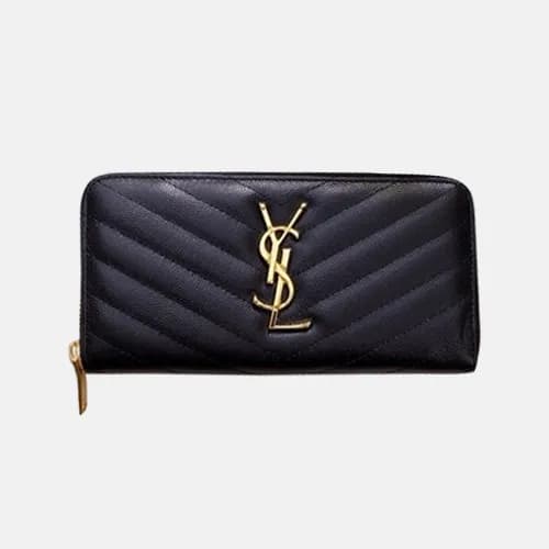 Saint Laurent 2018 Ladies Matlase Monogram Zip Ro… - 1