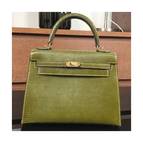 Hermes Kelly Lizard Leather Tote Shoulder Bag ,25c… - 1