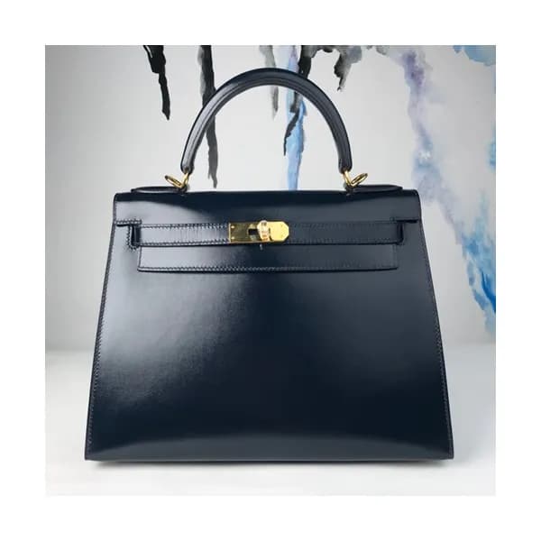 Hermes Kelly Box Leather Tote Shoulder Bag ,28cm -… - 1