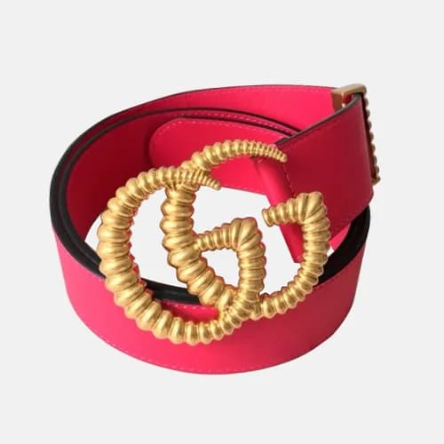 Gucci 2019 Ladies Vintage GG Buckle Leather Belt -… - 1