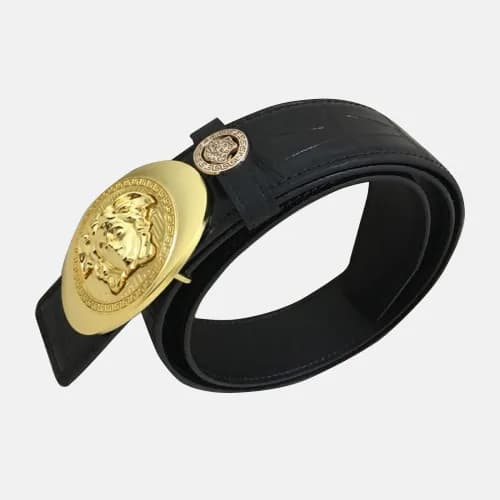 Versace 2019 Mens Palazzo Medusa Steel Buckle Leat… - 1