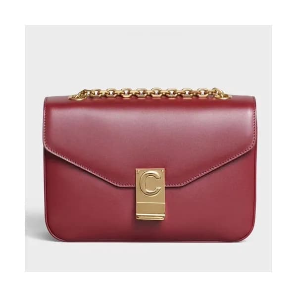 Celine C Leather Chain Shoulder Bag,22CM - 셀린느 C 레… - 1