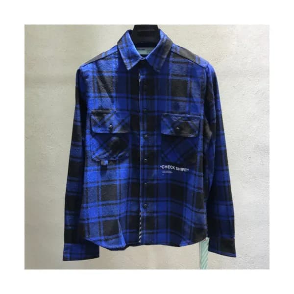 Off white 2019 Mm/Wm Basic Logo Cotton Check Shirt… - 1