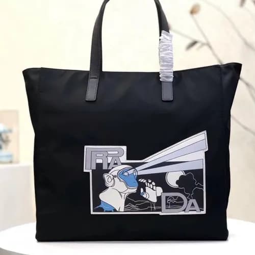 Prada 2019 Nylon Tote Shoulder Shopper Bag,38CM - … - 1