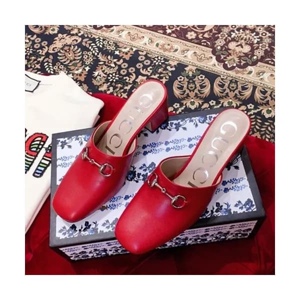 Gucci 2019 Ladies Leather Middle-heel Bloafer - 구찌… - 1