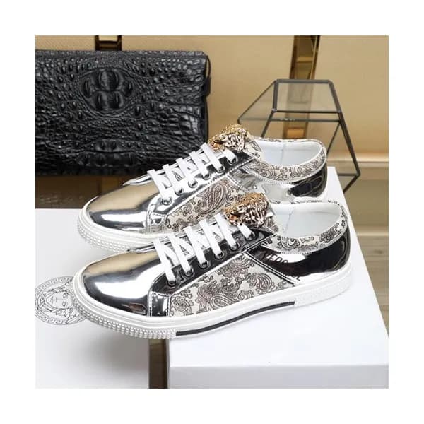 Versace 2019 Mens Leather Sneakers - 베르사체 2019 남성용… - 1