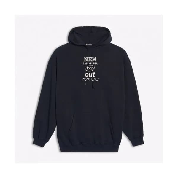 Balenciaga 2019 Mm/Wm Logo Oversize Cotton Hood Te… - 1