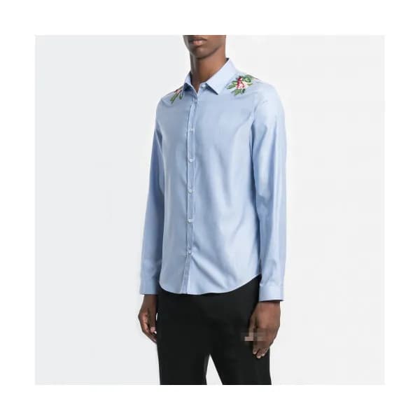 Gucci 2019 Mens Neck Logo Slim Fit Cotton shirt - … - 1