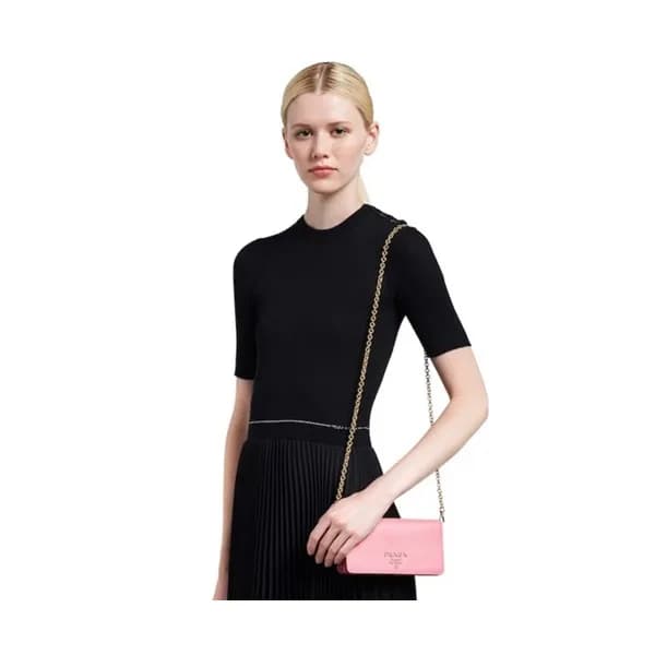 Prada 2020 Leather Chain Shoulder Cross Bag / Clut… - 1