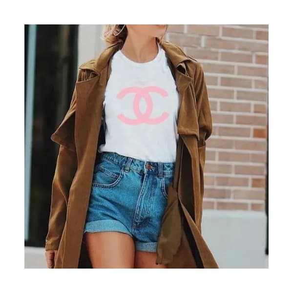 Chanel Womens 'CC' Logo Cotton Short Slee… - 1