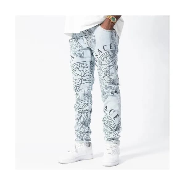 Versace Mens Casual Denim Jeans Gray - 베르사체 2021 … - 1