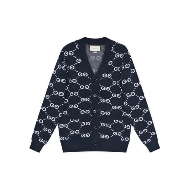 Gucci Mm/Wm Trendy V-neck Cardigan Navy - 구찌 2021… - 1