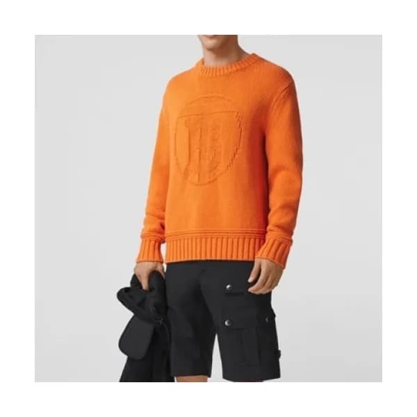Burberry Mens Crew-neck Cotton Sweaters Orange - … - 1