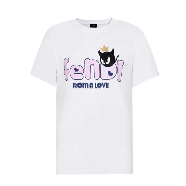 펜디 남/여 크루넥 화이트 반팔티 - Unisex White Tshirts - fen011… - 1