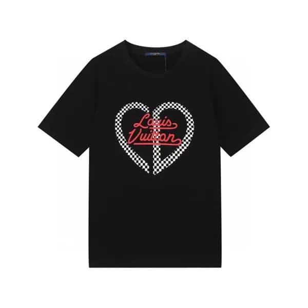 루이비통 남성 크루넥 블랙 반팔티 - Mens Black Tshirts - lou03969… - 1