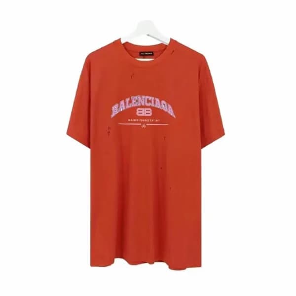 발렌시아가 남성 크루넥 오렌지 반팔티 - Mens Orange Tshirts - bal01… - 1