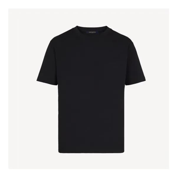 루이비통 남성 블랙 크루넥 반팔티 - Mens Black Tshirts - lou04160… - 1