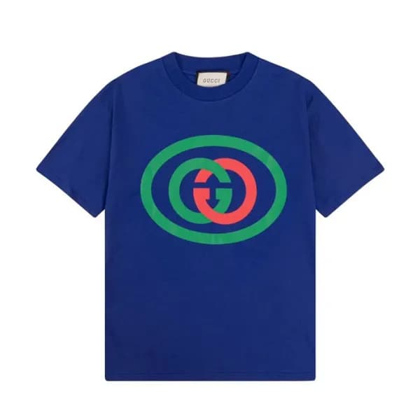 구찌 남/녀 블루 크루넥 반팔티 - Unisex Blue Tshirts - guc04946… - 1
