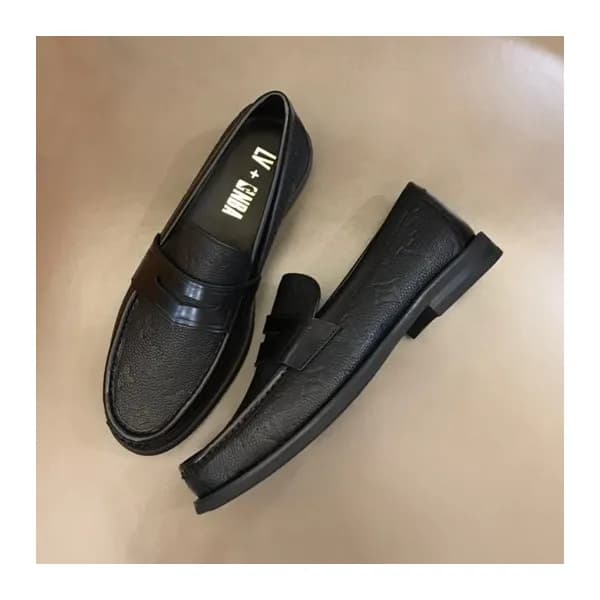 루이비통 남성 히든 블랙 로퍼 - Mens Black Loafer - lou05022x - 1