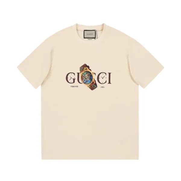 구찌 남/녀 아이보리 크루넥 반팔티 - Unisex Ivory Tshirts - guc05… - 1