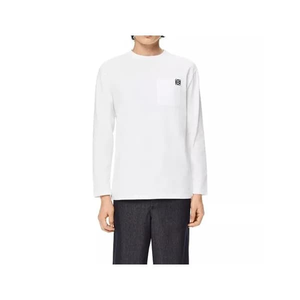 로에베 남성 클래식 화이트 맨투맨 - Loewe Mens White Tshirts - lo… - 1