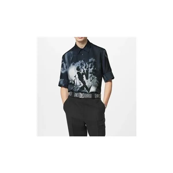 루이비통 남성 블랙 반팔 셔츠 - Louis vuitton Mens Black Tshirt… - 1