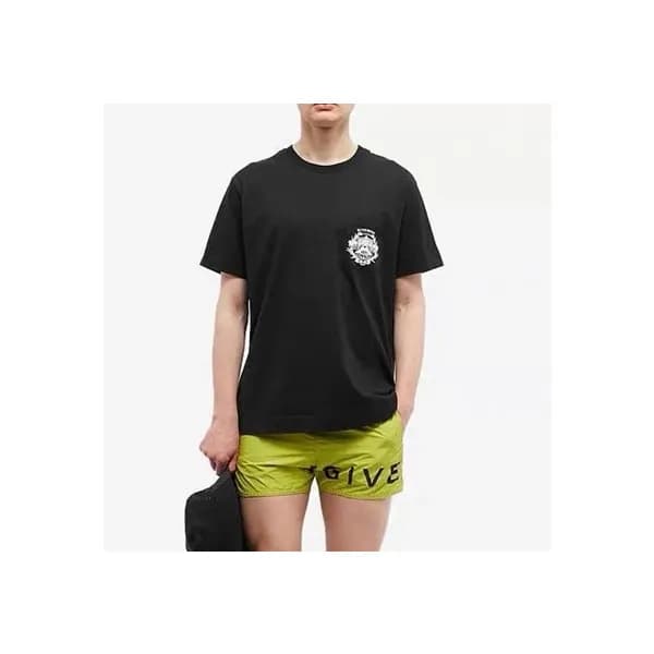 지방시 남성 크루넥 블랙 반팔티 - Givenchy Mens Black Short Slee… - 1