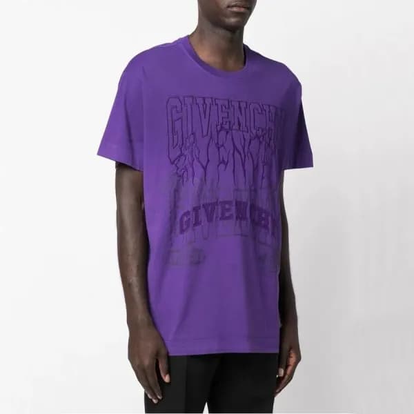 지방시 남/녀 크루넥 퍼플 반팔티 - Givenchy Unisex Purple Short … - 1