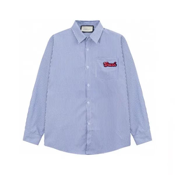 구찌 남성 트렌디 블루 셔츠 - Gucci Mens Blue Tshirts - gu356x - 1