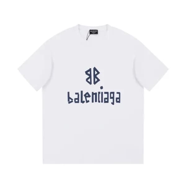 발렌시아가 남성 화이트 크루넥 반팔티 - Balenciaga Mens White Short… - 1
