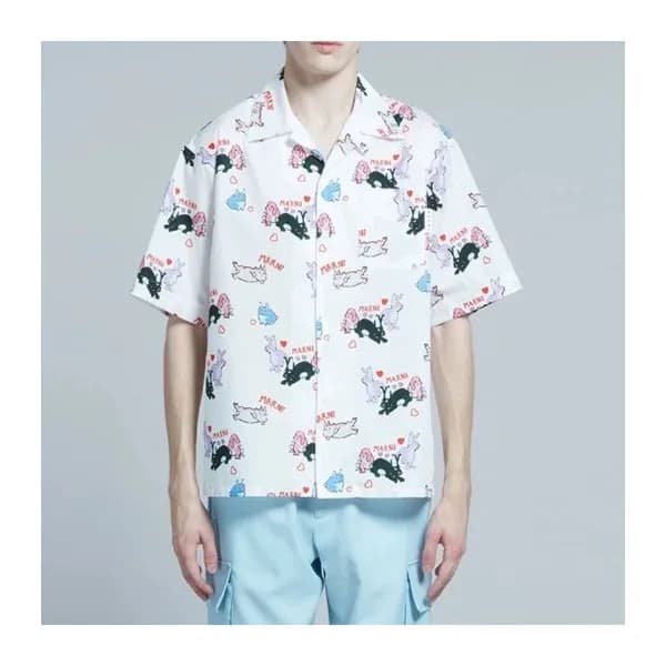 마르니 남성 화이트 반팔 셔츠 - Marni Mens White Shirts - Mar15… - 1