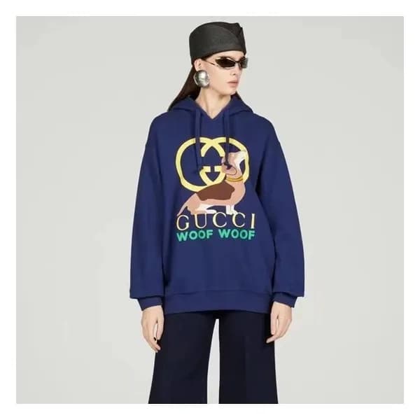 구찌 남/녀 트렌디 블루 후드티 - Gucci Unisex Blue Hoodie - gu… - 1