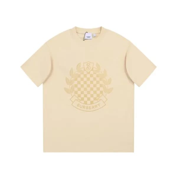 버버리 남성 아이보리 크루넥 반팔티 - Burberry Mens Ivory Short Sl… - 1