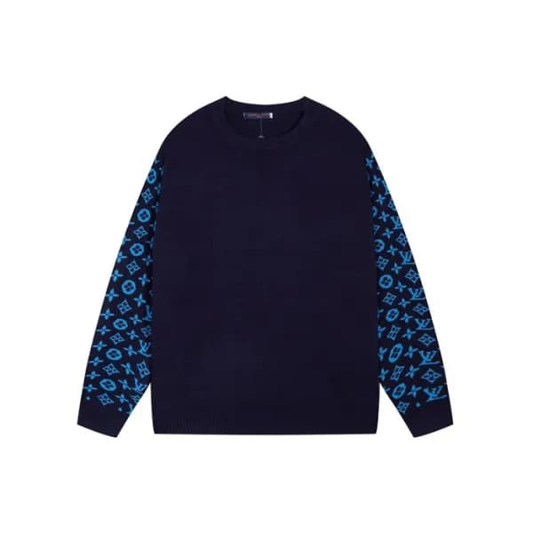 루이비통 남성 네이비 크루넥 니트 - Louis vuitton Mens Navy Knits… - 1