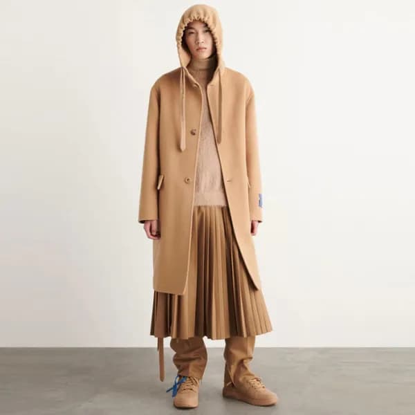 오프화이트 남성 후드 코트 - Off White Mens Beige Coat - of77x - 1