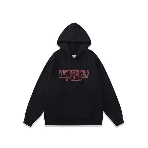 베트멍 남성 블랙 후드티 - Vetements Mens Black Hoodie - vec7… - 1